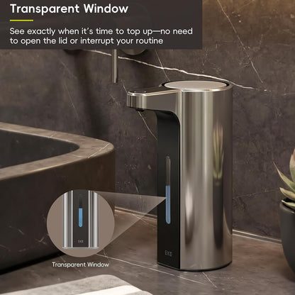 Aroma Touchless Automatic Soap Dispenser for Kitchen and Bathroom, Liquid Hand Soap Dispenser, Rechargeable, 9 fl oz (Stainless)