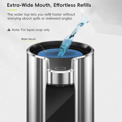 Aroma Touchless Automatic Soap Dispenser for Kitchen and Bathroom, Liquid Hand Soap Dispenser, Rechargeable, 9 fl oz (Stainless)