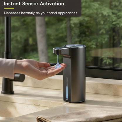 Aroma Touchless Automatic Soap Dispenser for Kitchen and Bathroom, Liquid Hand Soap Dispenser, Rechargeable, 9 fl oz (Stainless)