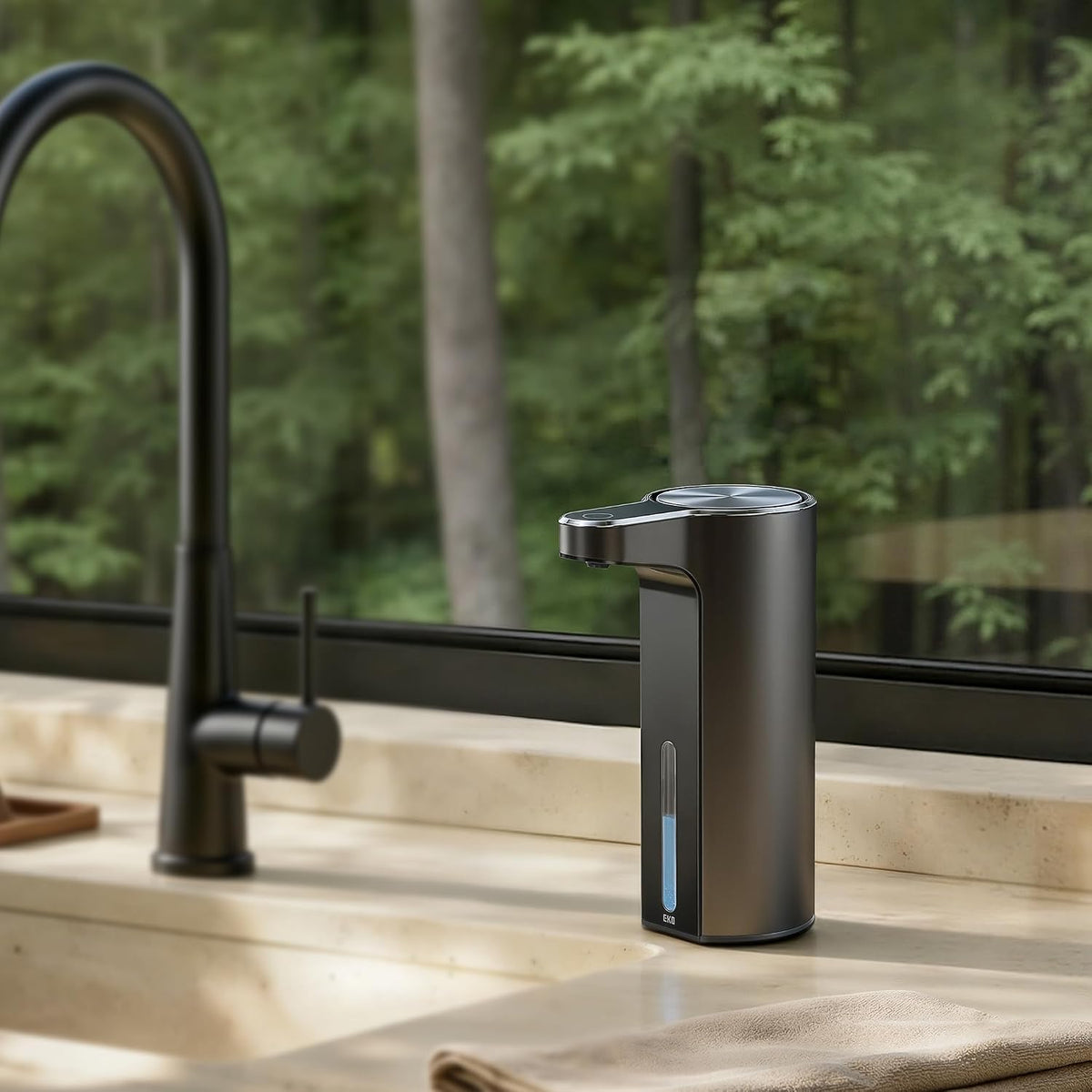 Aroma Touchless Automatic Soap Dispenser for Kitchen and Bathroom, Liquid Hand Soap Dispenser, Rechargeable, 9 fl oz (Stainless)