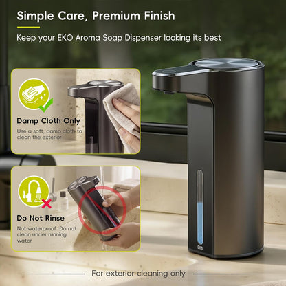 Aroma Touchless Automatic Soap Dispenser for Kitchen and Bathroom, Liquid Hand Soap Dispenser, Rechargeable, 9 fl oz (Stainless)