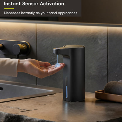 Aroma Touchless Automatic Soap Dispenser for Kitchen and Bathroom, Liquid Hand Soap Dispenser, Rechargeable, 9 fl oz (Stainless)