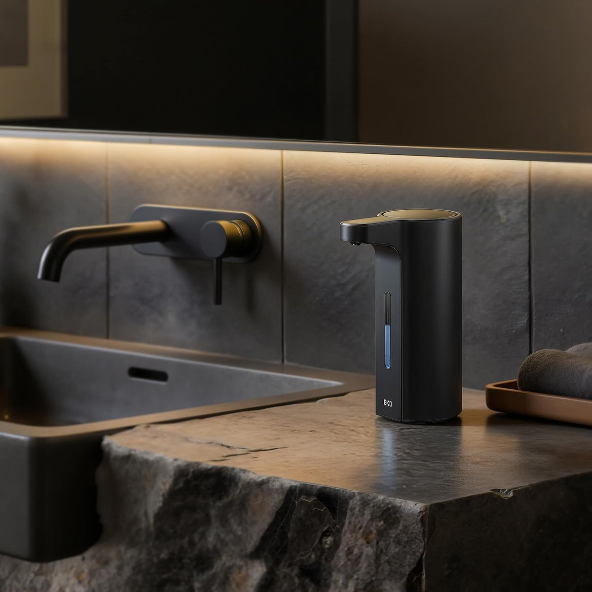 Aroma Touchless Automatic Soap Dispenser for Kitchen and Bathroom, Liquid Hand Soap Dispenser, Rechargeable, 9 fl oz (Stainless)