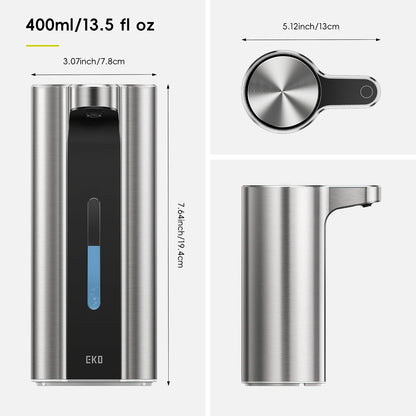 Aroma Touchless Automatic Soap Dispenser for Kitchen and Bathroom, Liquid Hand Soap Dispenser, Rechargeable, 9 fl oz (Stainless)