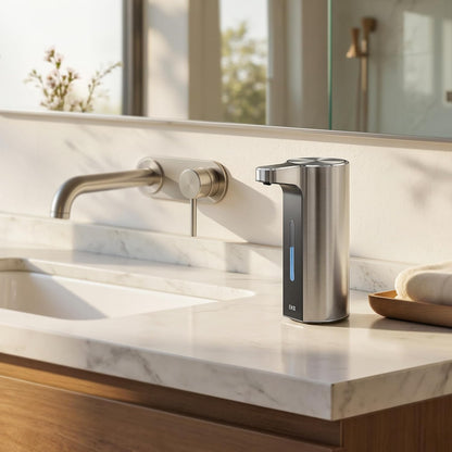 Aroma Touchless Automatic Soap Dispenser for Kitchen and Bathroom, Liquid Hand Soap Dispenser, Rechargeable, 9 fl oz (Stainless)