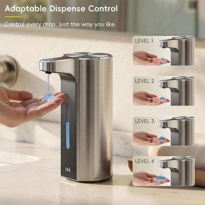 Aroma Touchless Automatic Soap Dispenser for Kitchen and Bathroom, Liquid Hand Soap Dispenser, Rechargeable, 9 fl oz (Stainless)