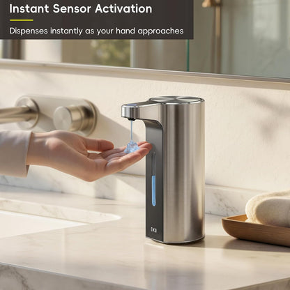 Aroma Touchless Automatic Soap Dispenser for Kitchen and Bathroom, Liquid Hand Soap Dispenser, Rechargeable, 9 fl oz (Stainless)