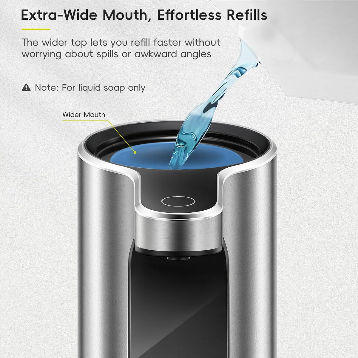 Aroma Touchless Automatic Soap Dispenser for Kitchen and Bathroom, Liquid Hand Soap Dispenser, Rechargeable, 9 fl oz (Stainless)