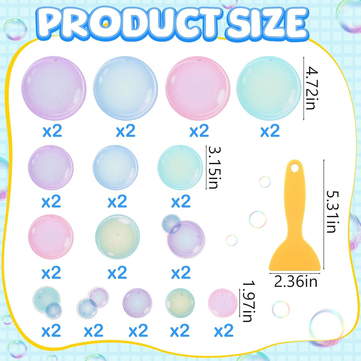30 Pcs Bubble Non Slip Bathtub Stickers Colorful Bubble Anti Slip Shower Stickers Shower Floor Nonslip Sticker Applique Adhesive Decals Treads with Scraper for Bathtub Bathroom Floor