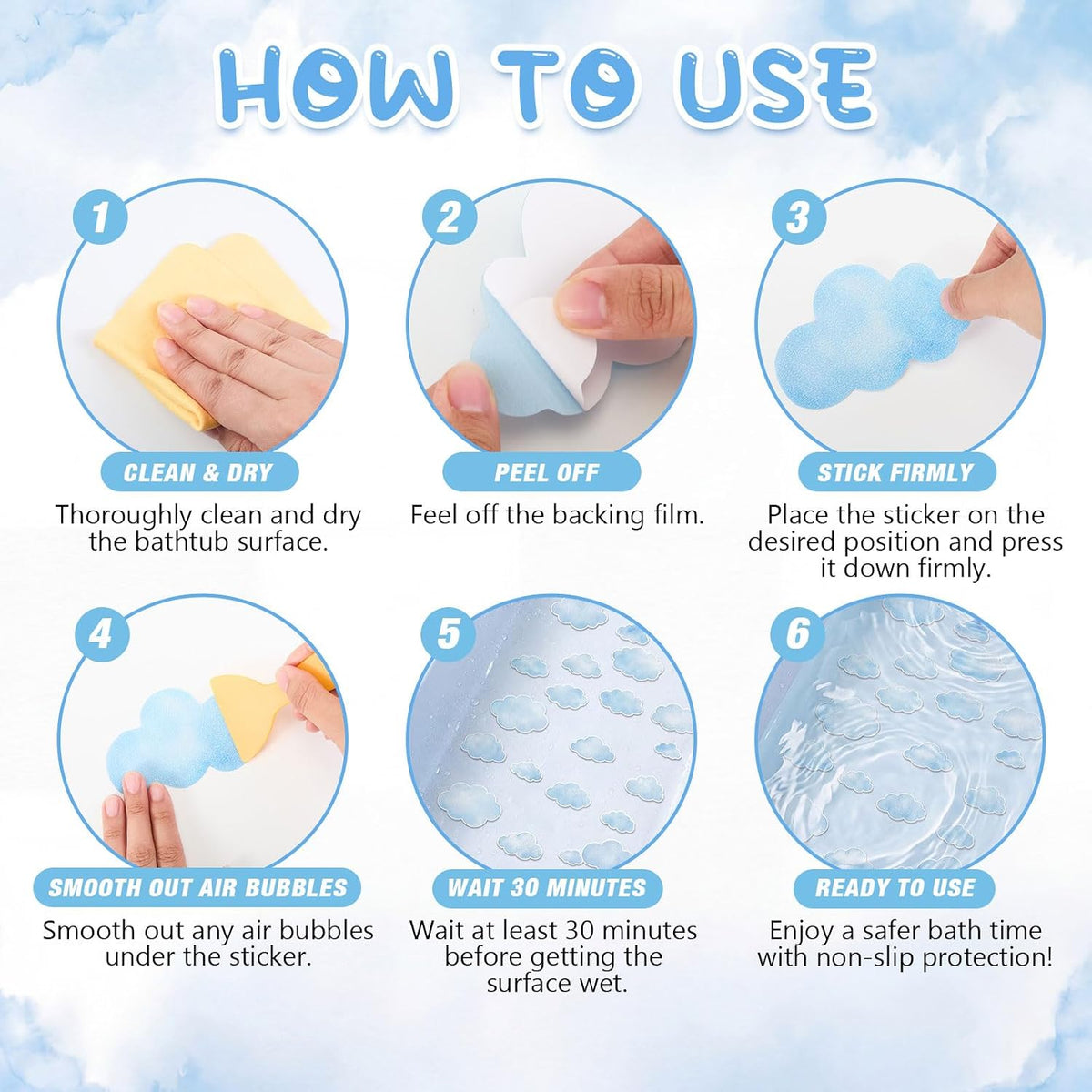 30 Pcs Bubble Non Slip Bathtub Stickers Colorful Bubble Anti Slip Shower Stickers Shower Floor Nonslip Sticker Applique Adhesive Decals Treads with Scraper for Bathtub Bathroom Floor