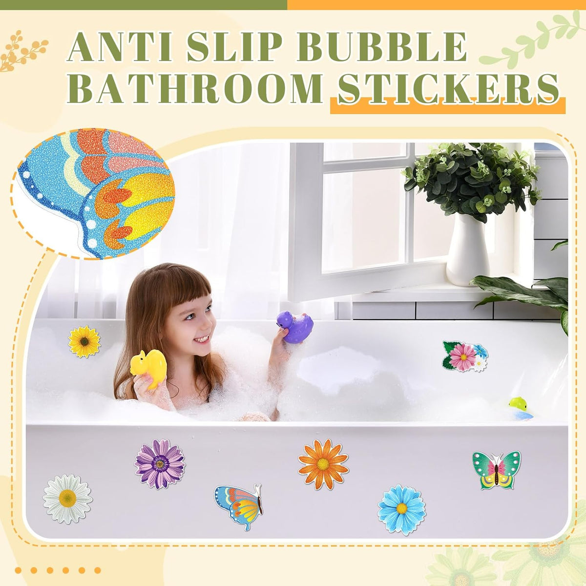 30 Pcs Bubble Non Slip Bathtub Stickers Colorful Bubble Anti Slip Shower Stickers Shower Floor Nonslip Sticker Applique Adhesive Decals Treads with Scraper for Bathtub Bathroom Floor