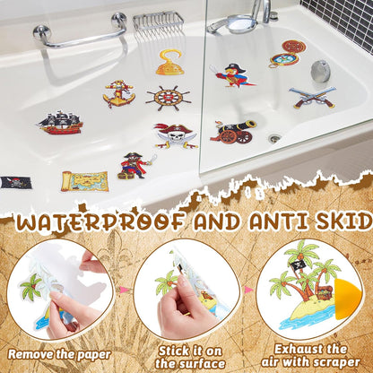 30 Pcs Bubble Non Slip Bathtub Stickers Colorful Bubble Anti Slip Shower Stickers Shower Floor Nonslip Sticker Applique Adhesive Decals Treads with Scraper for Bathtub Bathroom Floor