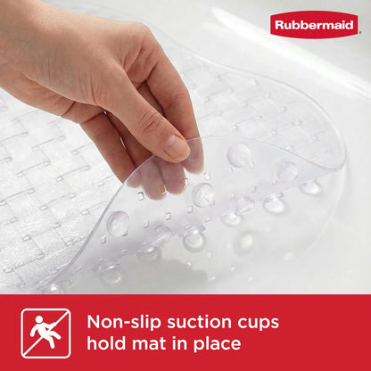 INSTAMAT Bath Tub Shower Mat, Non-Slip Tub Mat with Suction Cups, Bath Mat Hangs on Showerhead for Quick Dry, 27.2 x 15.2 Inch, BPA-Free, Easy to Clean, for Inside Tub or Shower, Clear