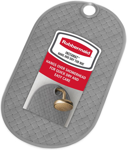 INSTAMAT Bath Tub Shower Mat, Non-Slip Tub Mat with Suction Cups, Bath Mat Hangs on Showerhead for Quick Dry, 27.2 x 15.2 Inch, BPA-Free, Easy to Clean, for Inside Tub or Shower, Clear