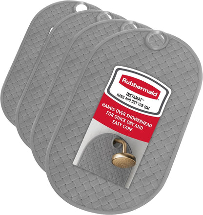 INSTAMAT Bath Tub Shower Mat, Non-Slip Tub Mat with Suction Cups, Bath Mat Hangs on Showerhead for Quick Dry, 27.2 x 15.2 Inch, BPA-Free, Easy to Clean, for Inside Tub or Shower, Clear