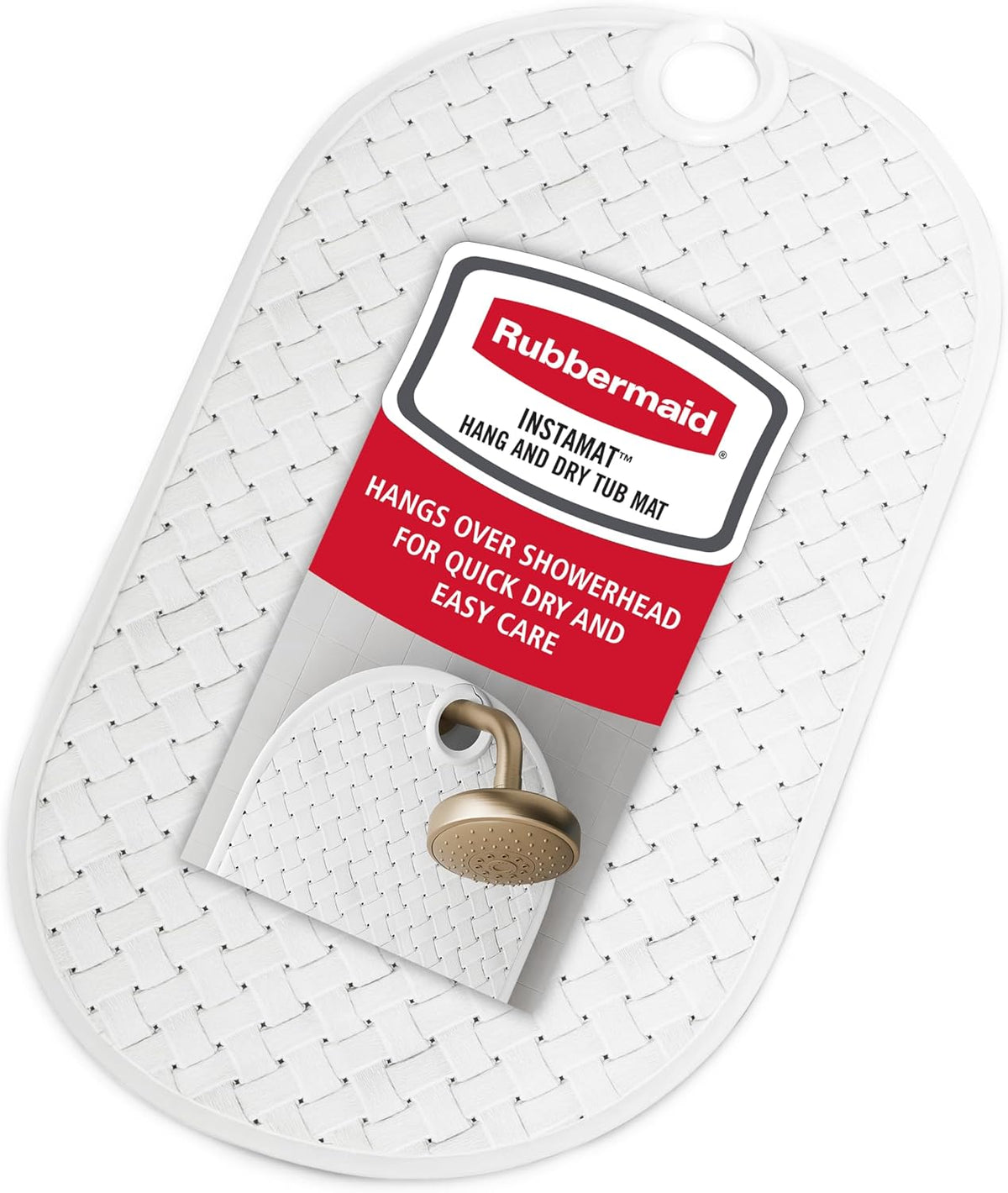INSTAMAT Bath Tub Shower Mat, Non-Slip Tub Mat with Suction Cups, Bath Mat Hangs on Showerhead for Quick Dry, 27.2 x 15.2 Inch, BPA-Free, Easy to Clean, for Inside Tub or Shower, Clear