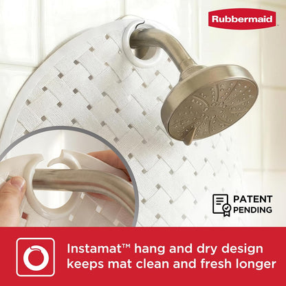 INSTAMAT Bath Tub Shower Mat, Non-Slip Tub Mat with Suction Cups, Bath Mat Hangs on Showerhead for Quick Dry, 27.2 x 15.2 Inch, BPA-Free, Easy to Clean, for Inside Tub or Shower, Clear