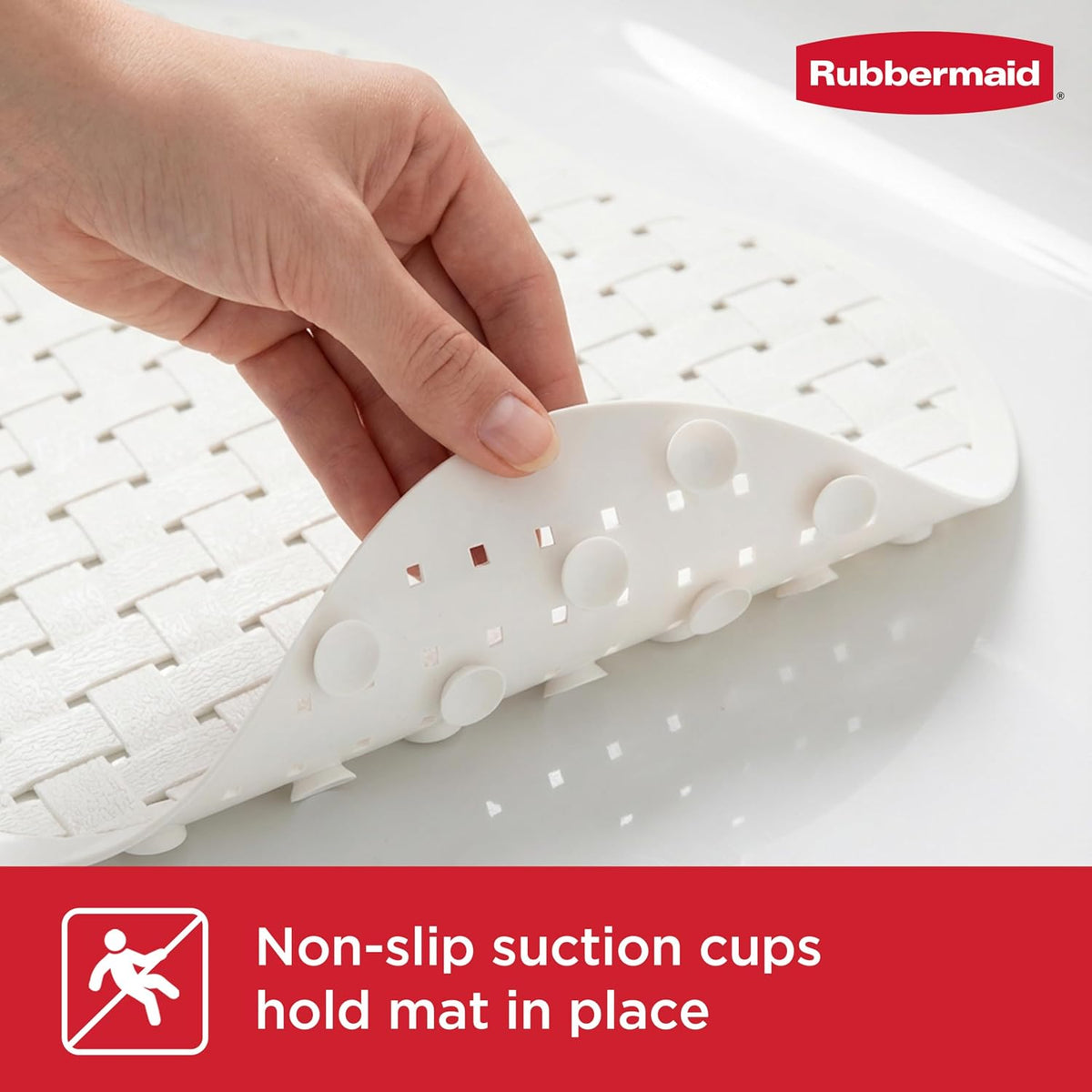 INSTAMAT Bath Tub Shower Mat, Non-Slip Tub Mat with Suction Cups, Bath Mat Hangs on Showerhead for Quick Dry, 27.2 x 15.2 Inch, BPA-Free, Easy to Clean, for Inside Tub or Shower, Clear