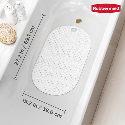 INSTAMAT Bath Tub Shower Mat, Non-Slip Tub Mat with Suction Cups, Bath Mat Hangs on Showerhead for Quick Dry, 27.2 x 15.2 Inch, BPA-Free, Easy to Clean, for Inside Tub or Shower, Clear