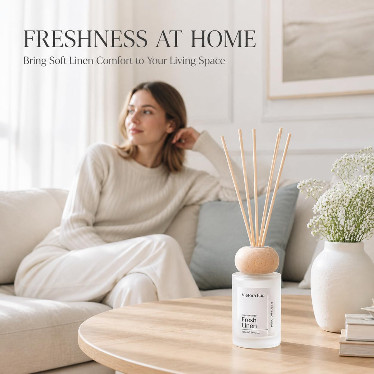 Cedarwood & White Musk Reed Diffuser, 3.34 Fl Oz