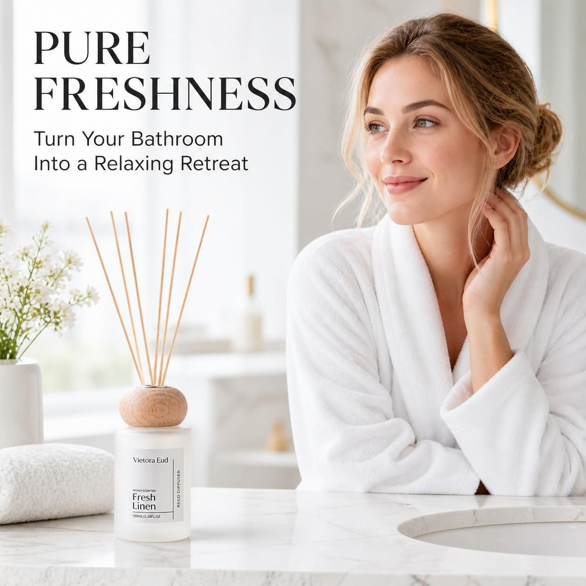 Cedarwood & White Musk Reed Diffuser, 3.34 Fl Oz