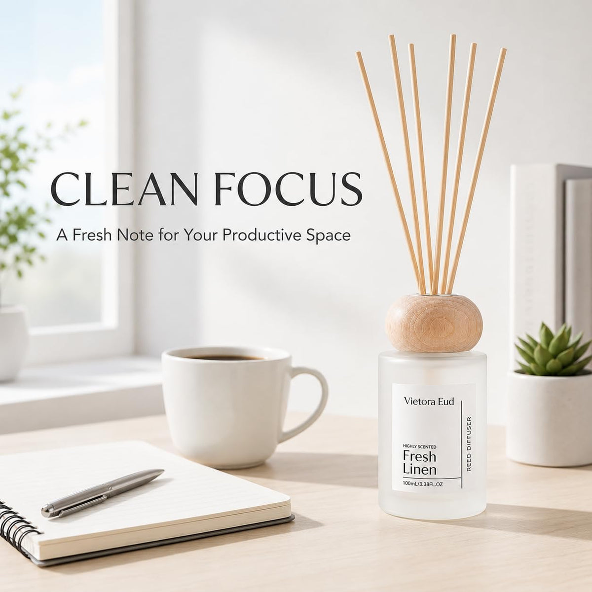 Cedarwood & White Musk Reed Diffuser, 3.34 Fl Oz