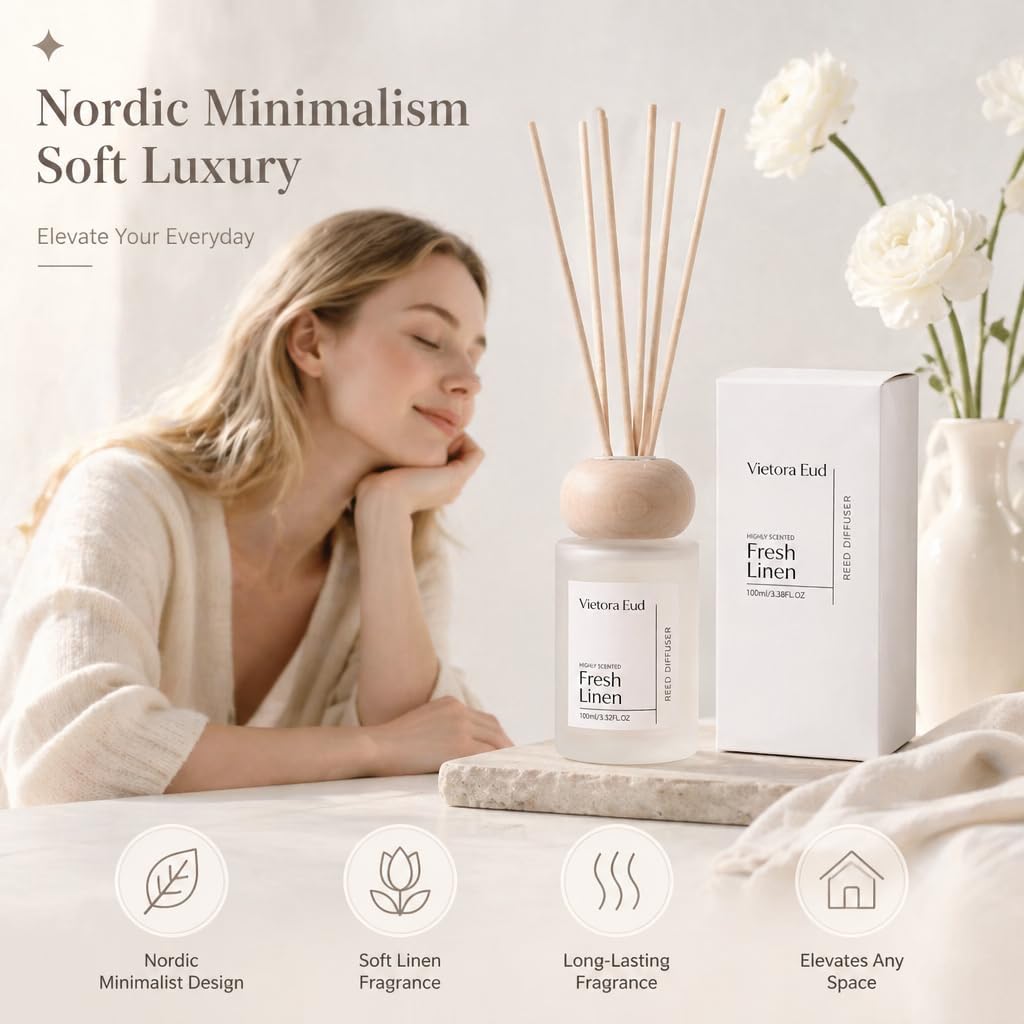 Cedarwood & White Musk Reed Diffuser, 3.34 Fl Oz