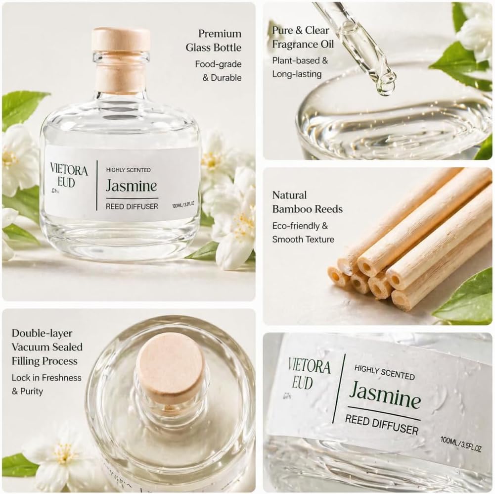 Cedarwood & White Musk Reed Diffuser, 3.34 Fl Oz