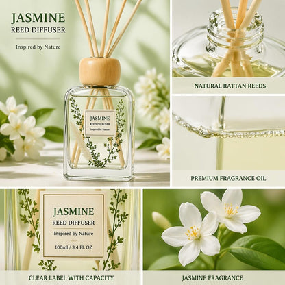 Cedarwood & White Musk Reed Diffuser, 3.34 Fl Oz