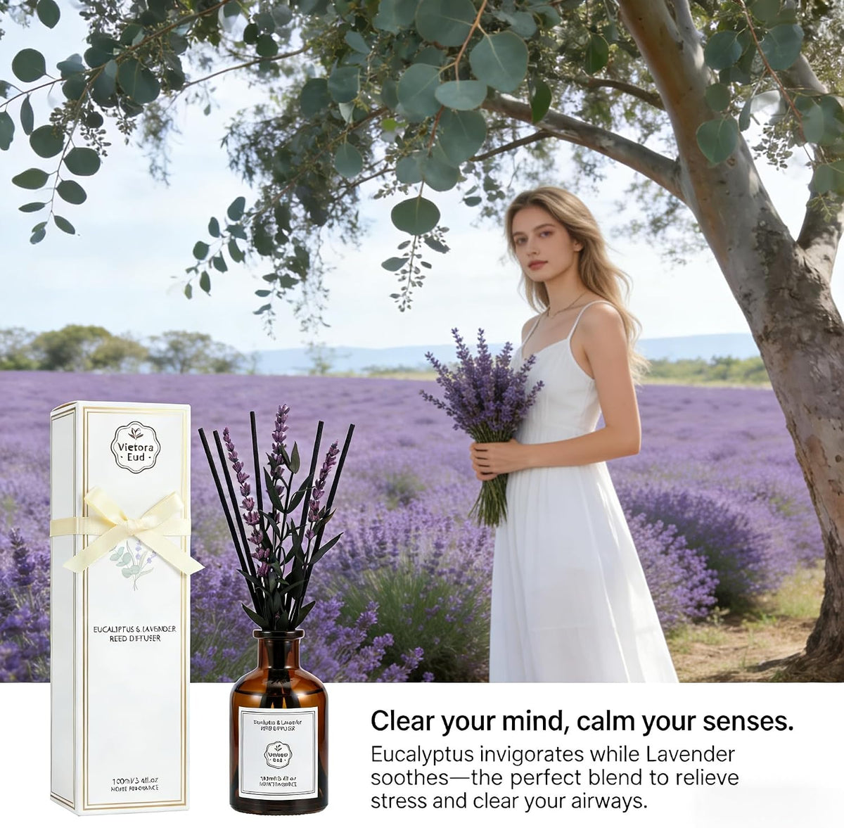 Cedarwood & White Musk Reed Diffuser, 3.34 Fl Oz