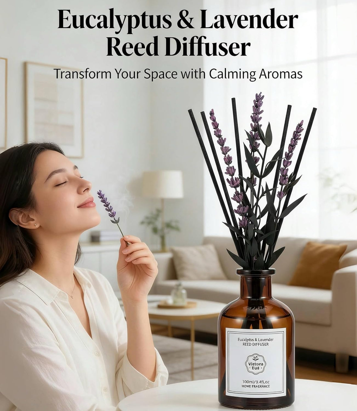 Cedarwood & White Musk Reed Diffuser, 3.34 Fl Oz