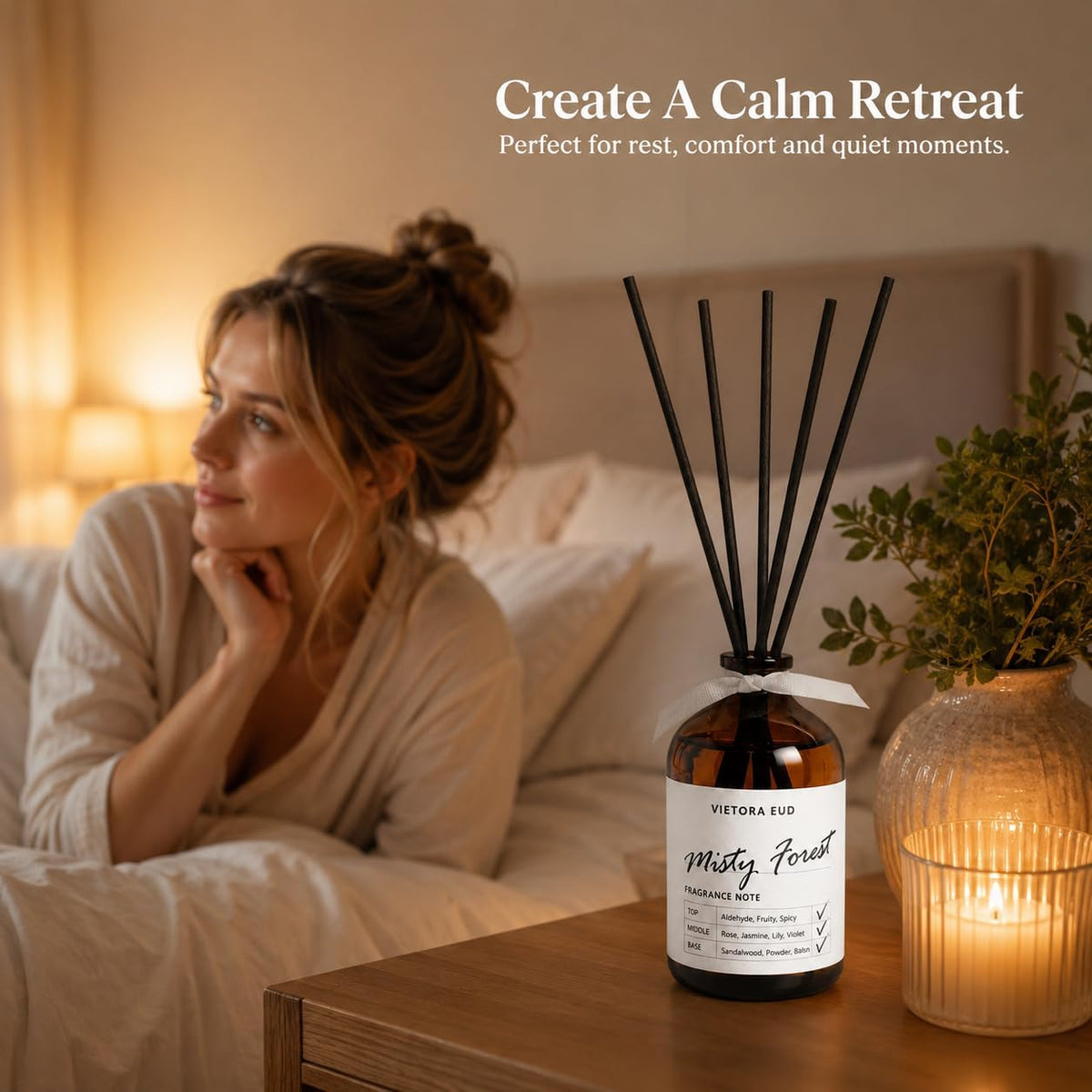 Cedarwood & White Musk Reed Diffuser, 3.34 Fl Oz