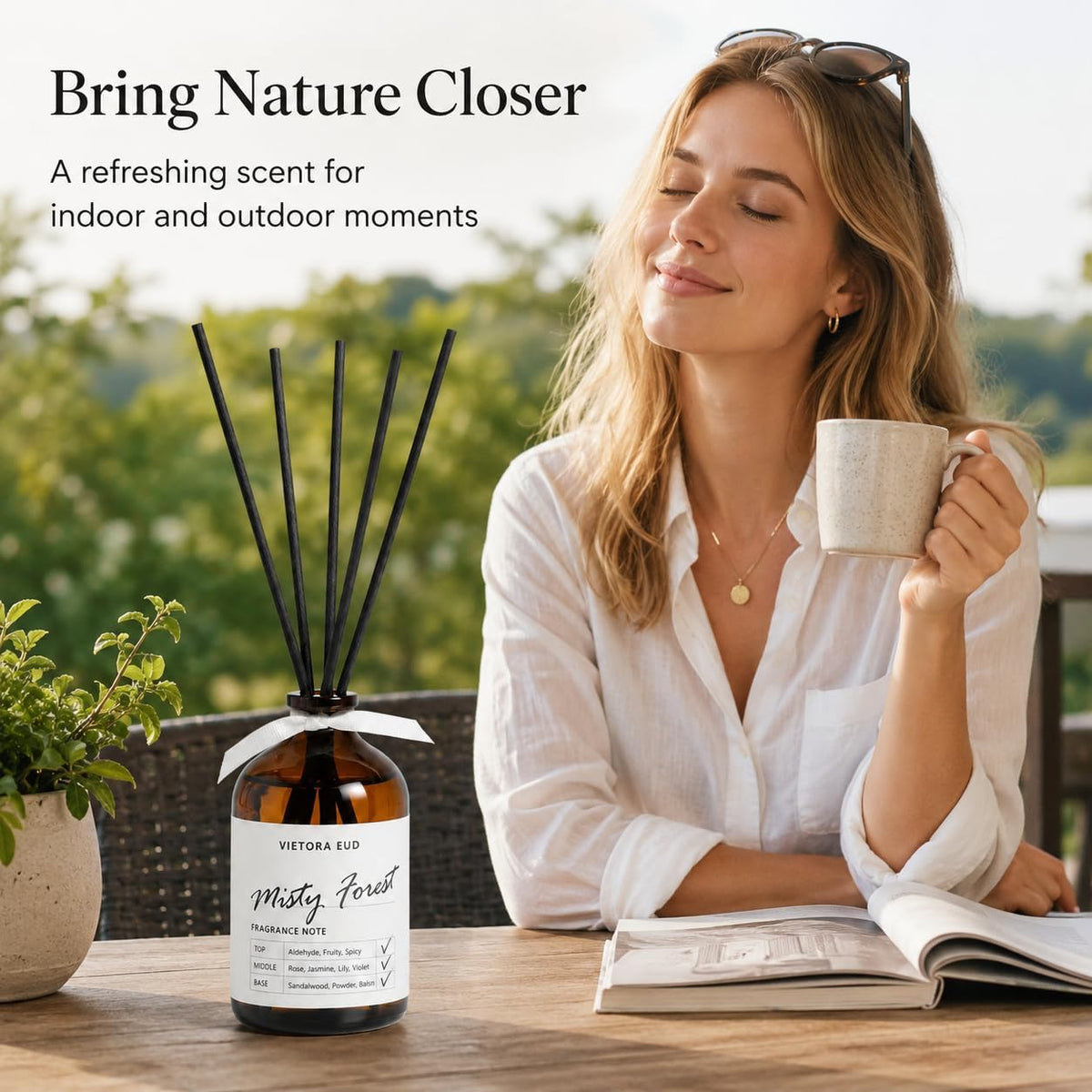 Cedarwood & White Musk Reed Diffuser, 3.34 Fl Oz