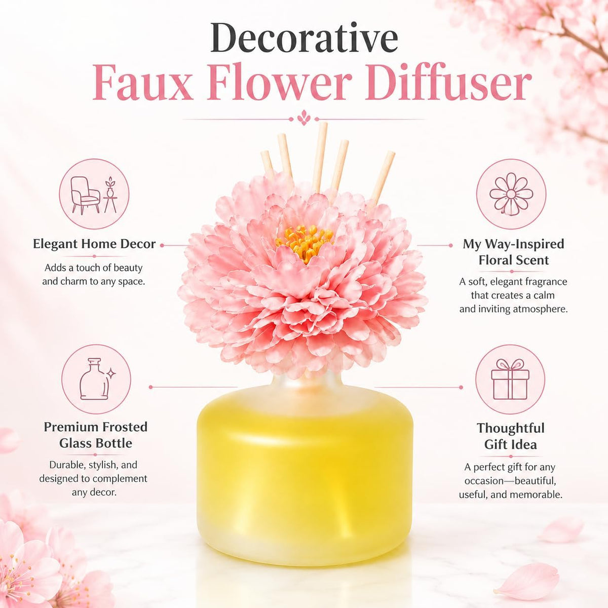 Cedarwood & White Musk Reed Diffuser, 3.34 Fl Oz