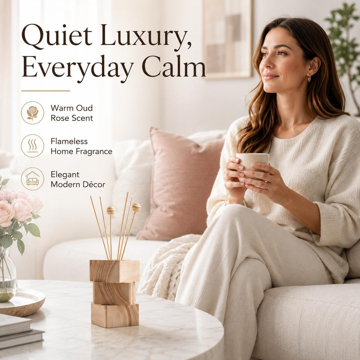 Cedarwood & White Musk Reed Diffuser, 3.34 Fl Oz
