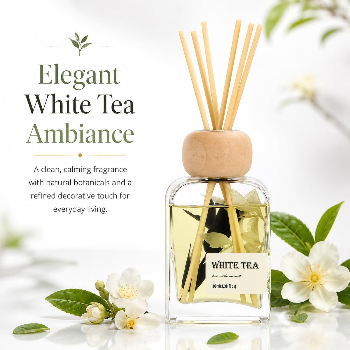 Cedarwood & White Musk Reed Diffuser, 3.34 Fl Oz