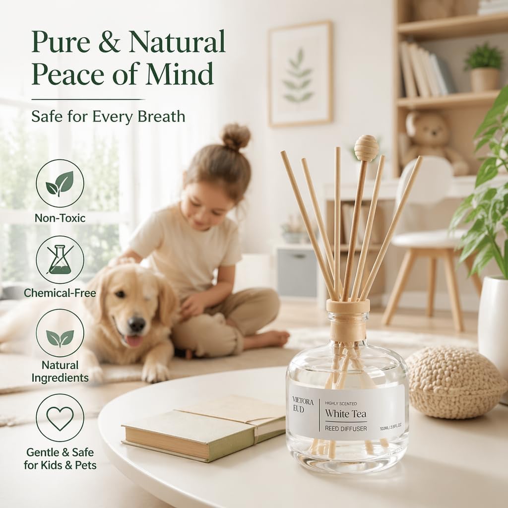 Cedarwood & White Musk Reed Diffuser, 3.34 Fl Oz