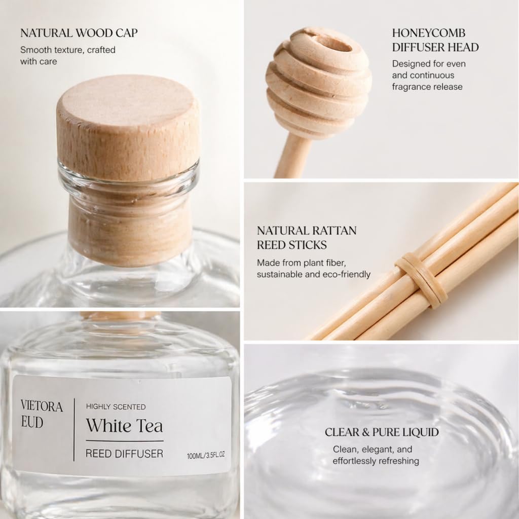 Cedarwood & White Musk Reed Diffuser, 3.34 Fl Oz