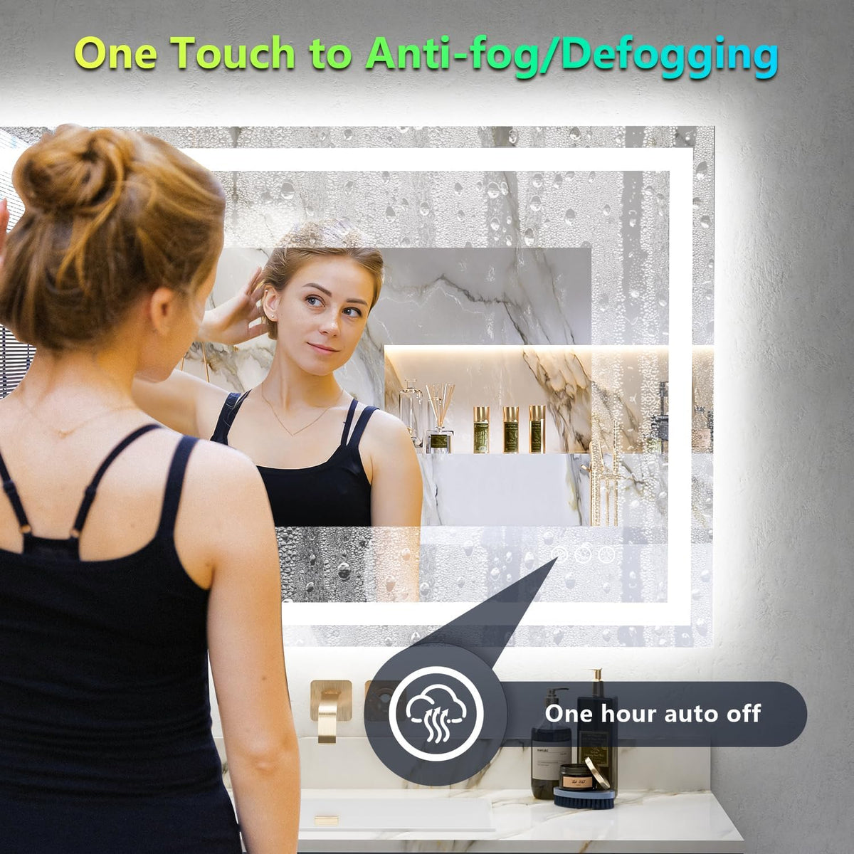 60x36 LED Bathroom Mirror with Lights, Lighted Vanity Mirror - Colors B