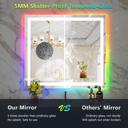 60x36 LED Bathroom Mirror with Lights, Lighted Vanity Mirror - Colors B