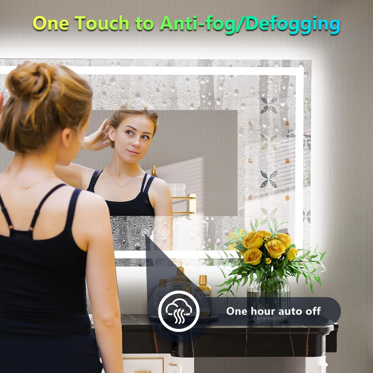 60x36 LED Bathroom Mirror with Lights, Lighted Vanity Mirror - Colors B