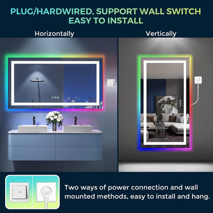 60x36 LED Bathroom Mirror with Lights, Lighted Vanity Mirror - Colors B