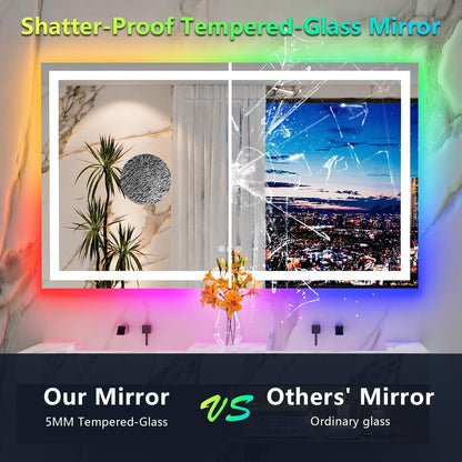 60x36 LED Bathroom Mirror with Lights, Lighted Vanity Mirror - Colors B