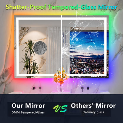 60x36 LED Bathroom Mirror with Lights, Lighted Vanity Mirror - Colors B