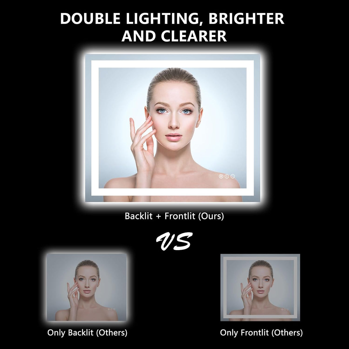 60x36 LED Bathroom Mirror with Lights, Lighted Vanity Mirror - Colors B