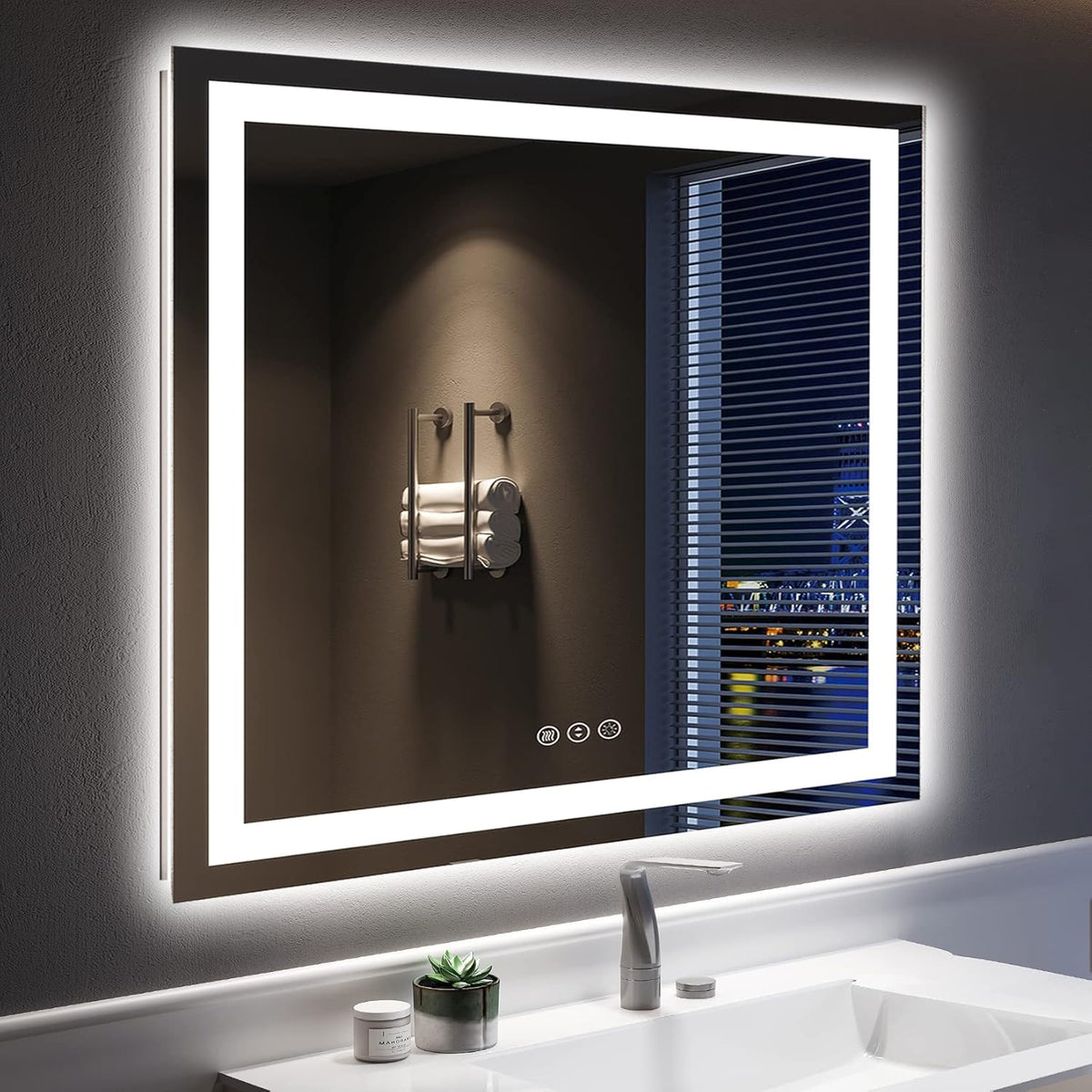 60x36 LED Bathroom Mirror with Lights, Lighted Vanity Mirror - Colors B