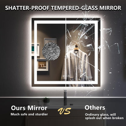 60x36 LED Bathroom Mirror with Lights, Lighted Vanity Mirror - Colors B