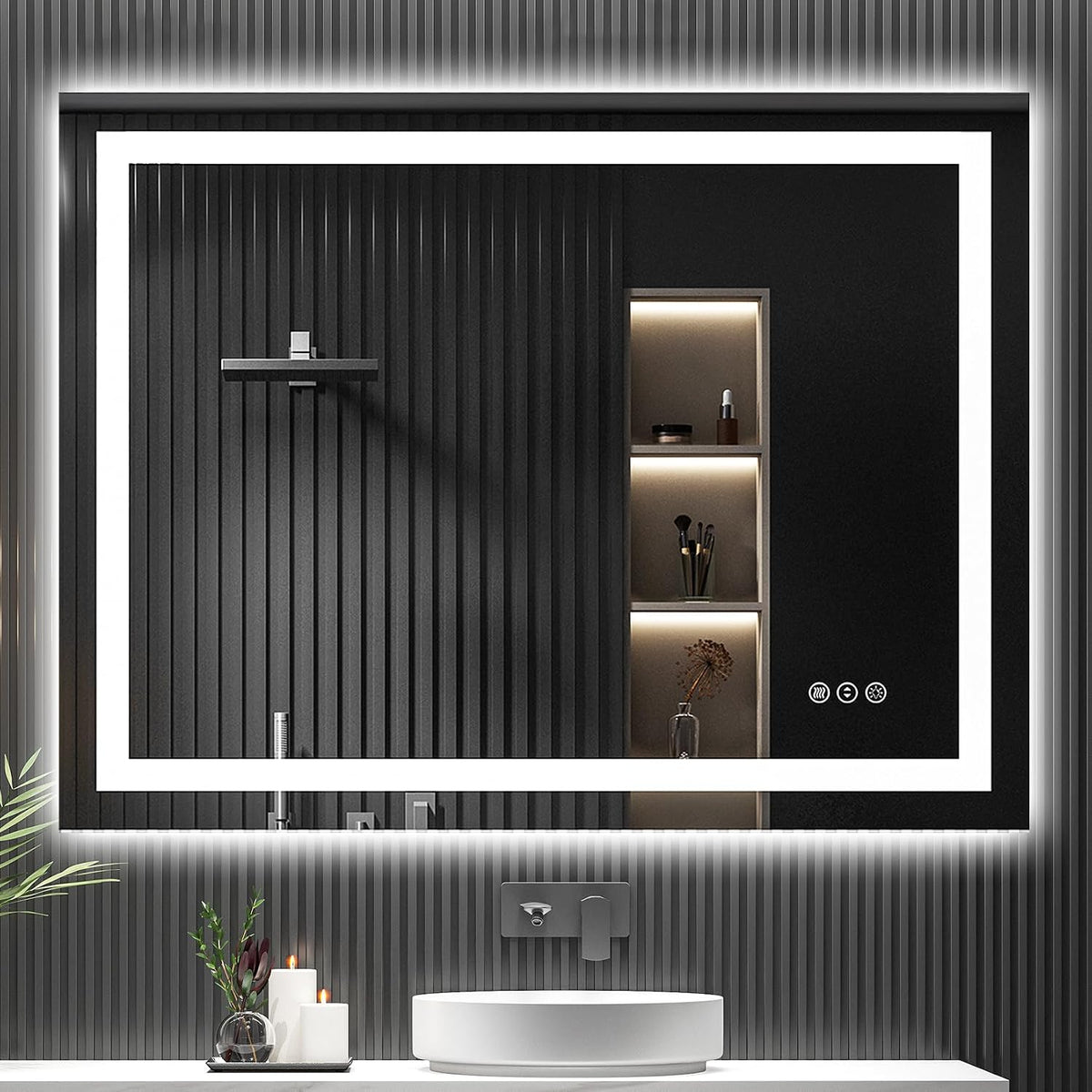 60x36 LED Bathroom Mirror with Lights, Lighted Vanity Mirror - Colors B