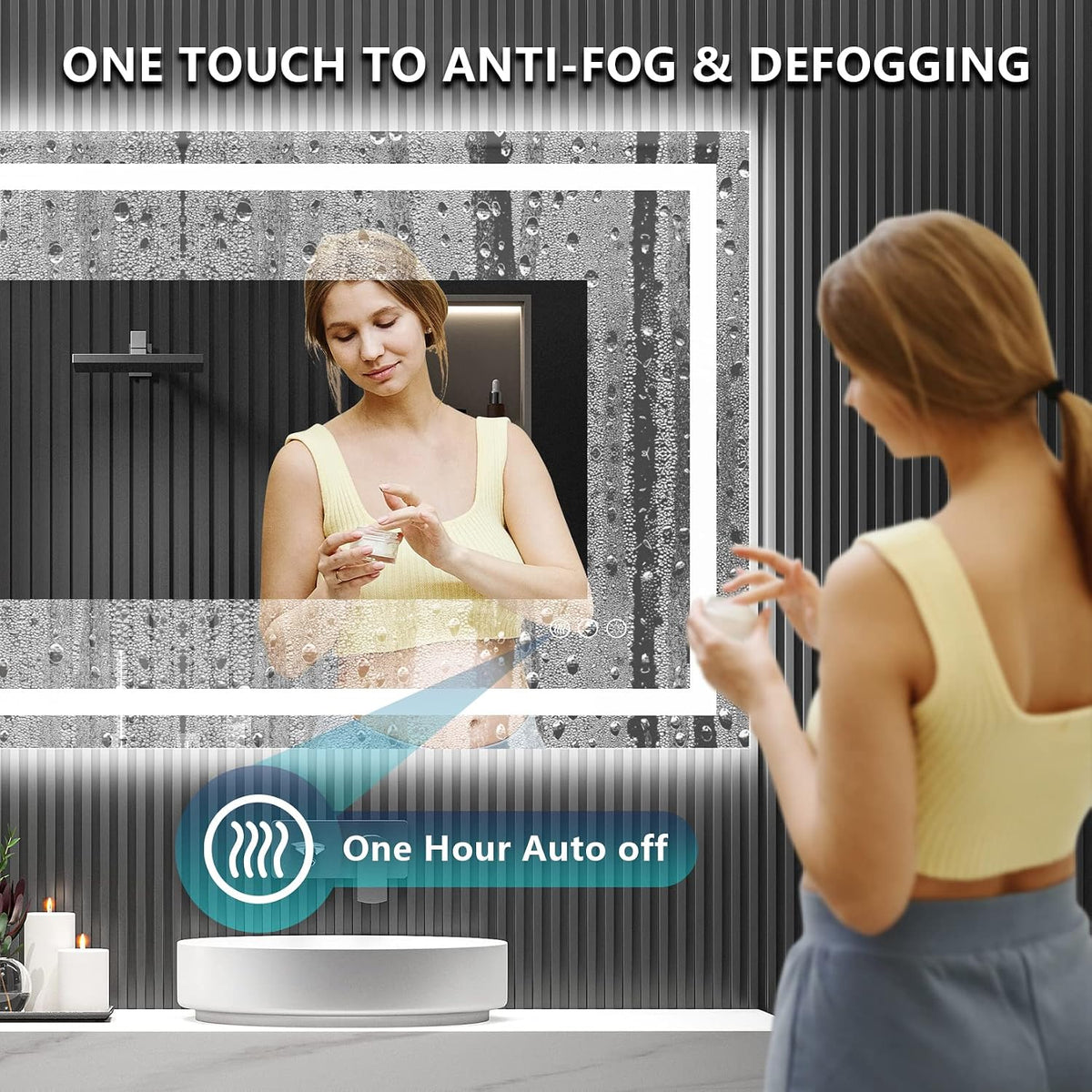 60x36 LED Bathroom Mirror with Lights, Lighted Vanity Mirror - Colors B