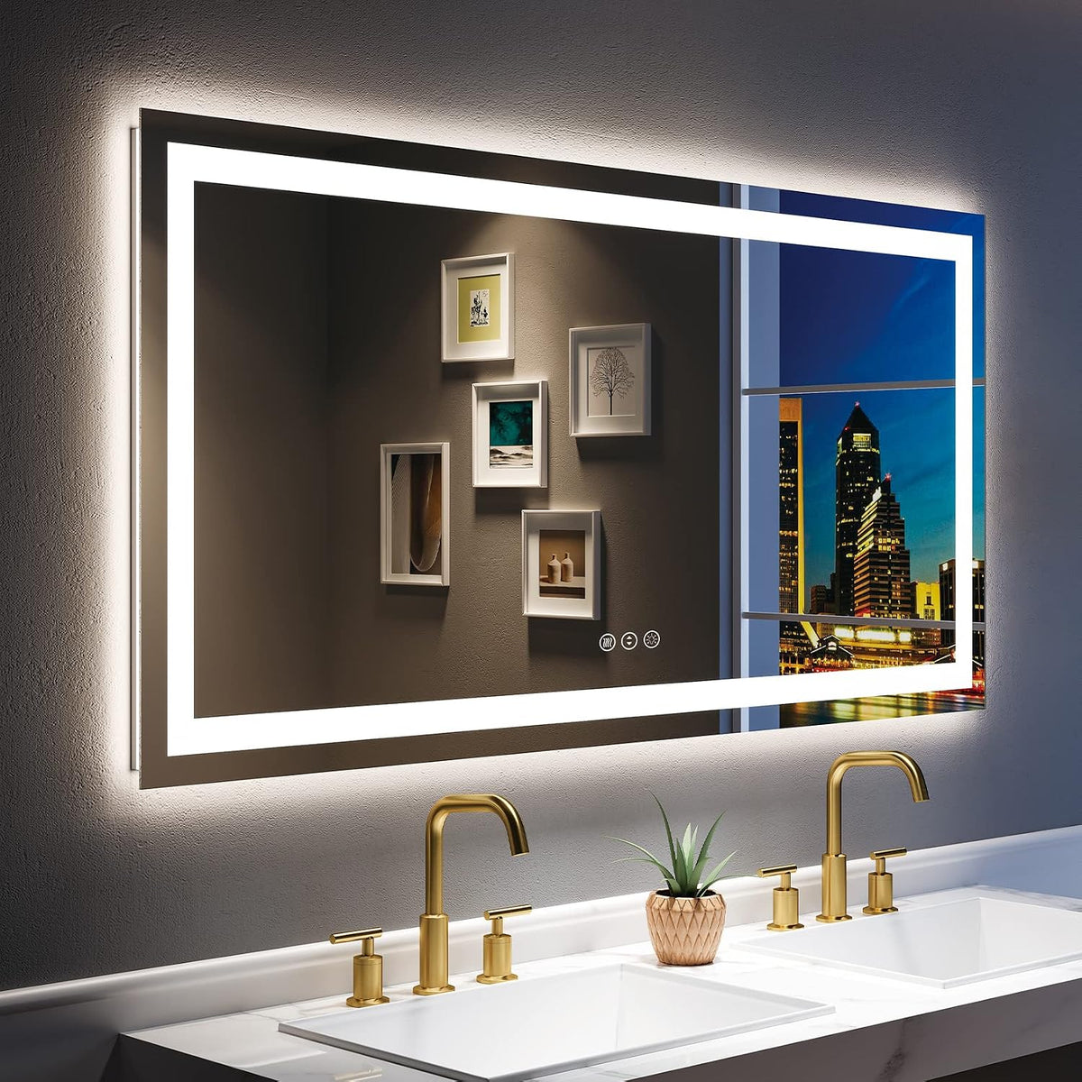 60x36 LED Bathroom Mirror with Lights, Lighted Vanity Mirror - Colors B